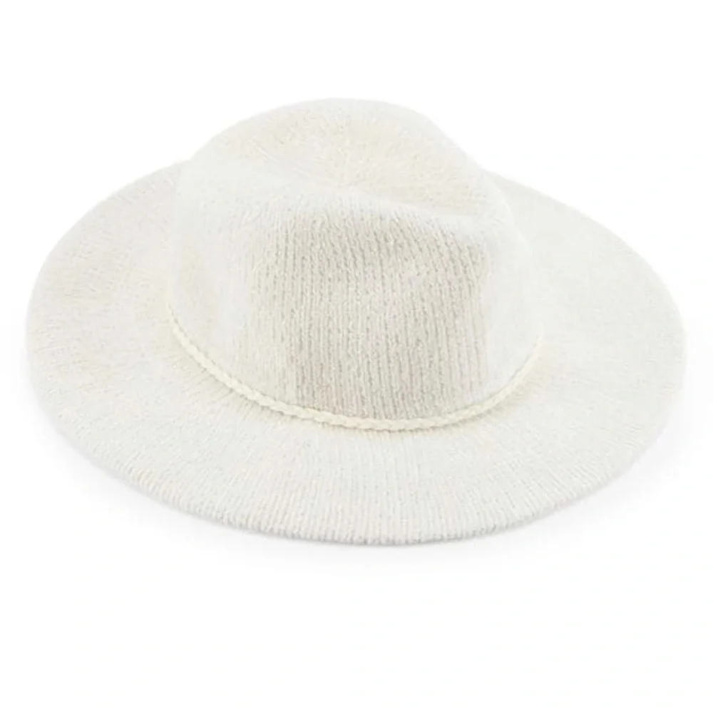 Vince Camuto Winter White Chenille Panama Hat - Picture 2 of 4